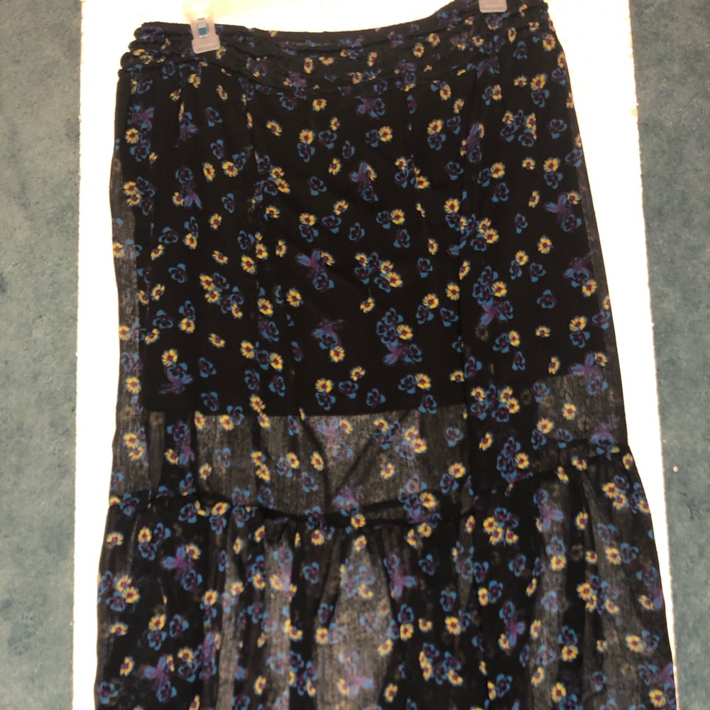 Sheer black maxi skirt